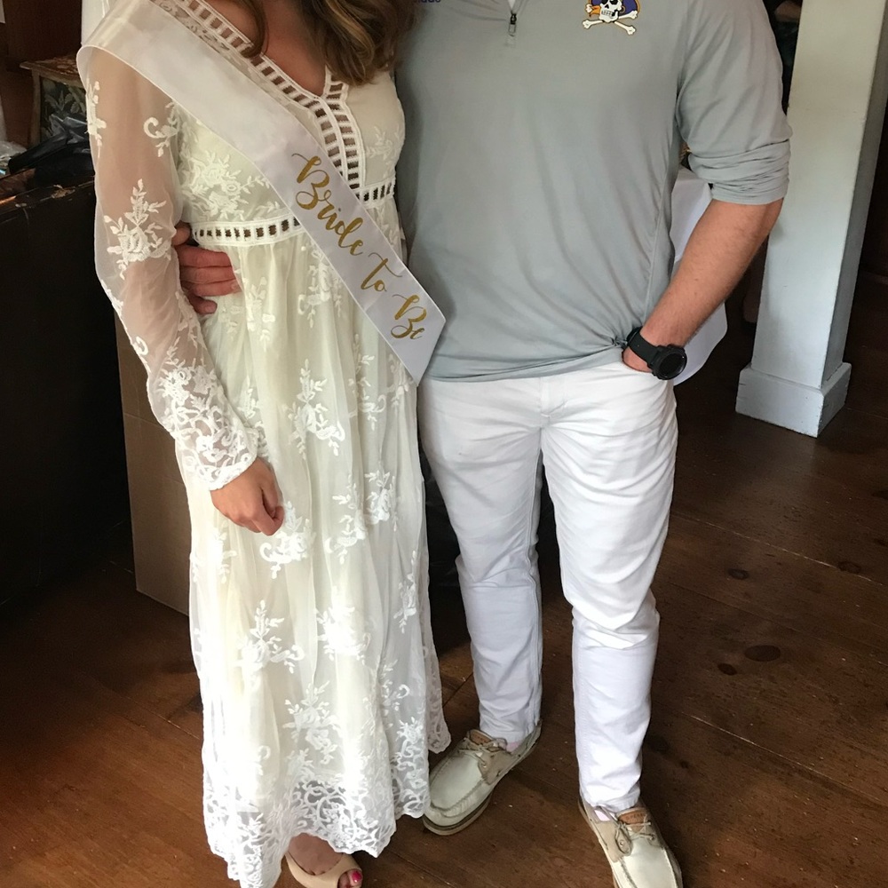 Lulus white lace maxi dress